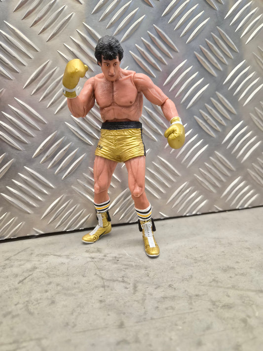 NECA Rocky Balboa Action Figure Rocky 3 Gold Trunks