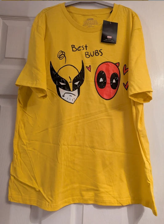Officially Licensed Wolverine & Deadpool T Shirt - XL