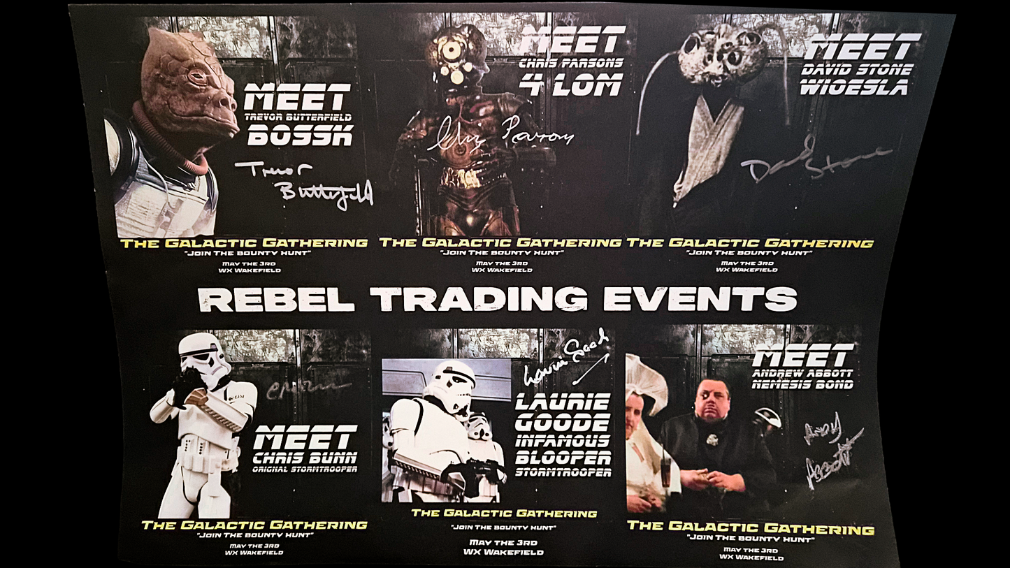 Limited Run 1 of 16 Star Wars Signed AutographsA3 Poster by 6 guests with CAO