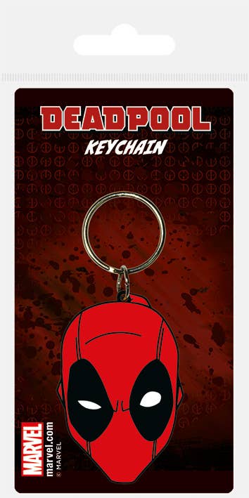 Deadpool (Face)  Rubber Keychain